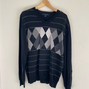 Mens dark blue v neck sweater